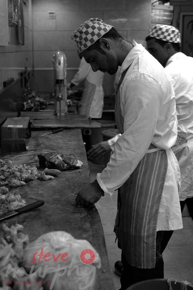 The butcher at work